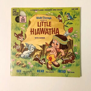 Vintage 1968 Disney Little  Hiawatha 7 Inch Record and Book